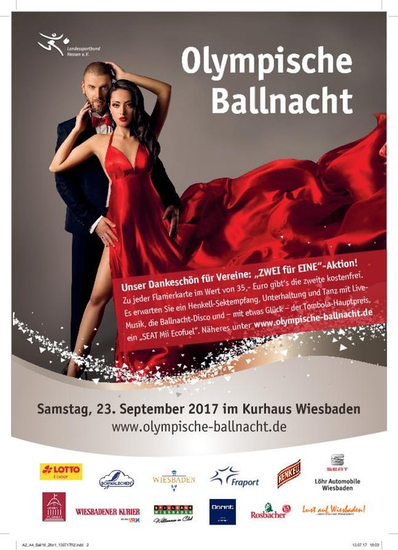16. Olympischen Ballnacht des Landessportbundes Hessen am 23. September 2017