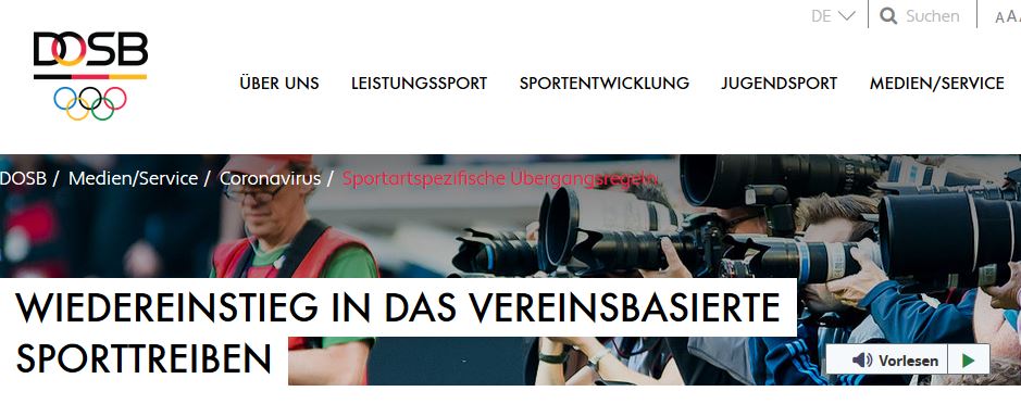 10 DOSB-Leitplanken und sportartspezifische Übergangsregelungen der Fachverbände