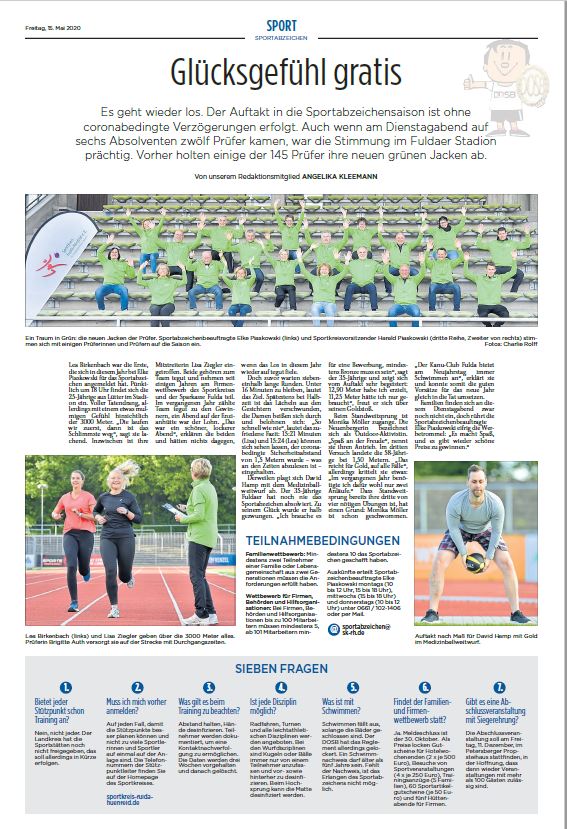 Glücksgefühl gratis bei den ersten Sportabzeichen-Abnahmen in Fulda